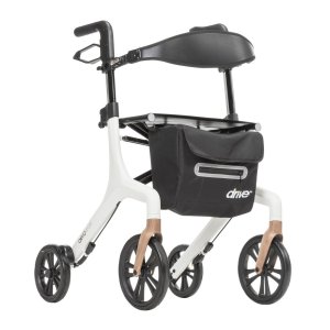 Drive Medical Aerowalk Ultra Lightweight Rollator Walker with Seat - Folding, Portable Rolling Walker