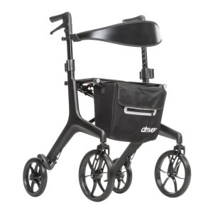 Drive Medical Aerocarbon Ultra Lightweight Rollator Walker with Seat - Carbon Fiber, weighs only 11.5 lbs